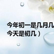 今年初一是几月几号?(今天是初几)