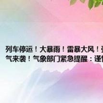 列车停运!大暴雨!雷暴大风!强对流天气来袭!气象部门紧急提醒:谨慎前往