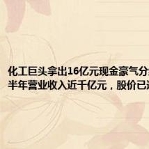 化工巨头拿出16亿元现金豪气分红!上半年营业收入近千亿元,股价已连跌三年