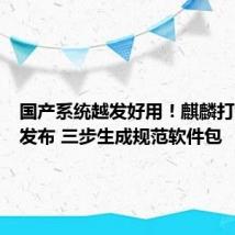 国产系统越发好用!麒麟打包工具发布 三步生成规范软件包