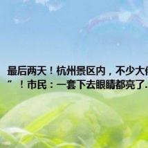 最后两天!杭州景区内,不少大佬“出摊”!市民:一套下去眼睛都亮了…