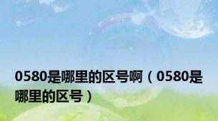 0580是哪里的区号啊（0580是哪里的区号）