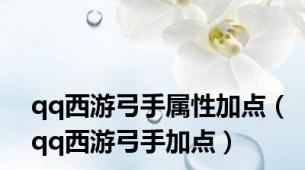 qq西游弓手属性加点（qq西游弓手加点）