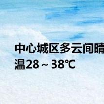 中心城区多云间晴,气温28~38℃