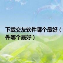 下载交友软件哪个最好(交友软件哪个最好)