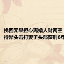 挽回无果担心离婚人财两空,#男子持斧头击打妻子头部获刑6年#