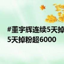 #董宇辉连续5天掉粉#,5天掉粉超6000
