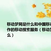 移动梦网是什么和中国移动战略合作的移动搜索服务（移动梦网是什么）
