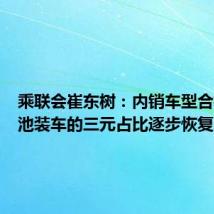 乘联会崔东树:内销车型合格证电池装车的三元占比逐步恢复