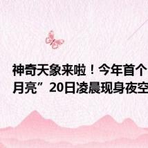 神奇天象来啦!今年首个“超级月亮”20日凌晨现身夜空