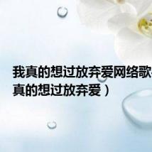 我真的想过放弃爱网络歌手（我真的想过放弃爱）