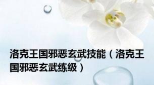 洛克王国邪恶玄武技能（洛克王国邪恶玄武练级）