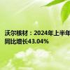 沃尔核材：2024年上半年净利润同比增长43.04%