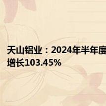 天山铝业:2024年半年度净利润增长103.45%