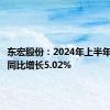 东宏股份：2024年上半年净利润同比增长5.02%