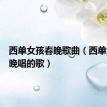西单女孩春晚歌曲(西单女孩春晚唱的歌)