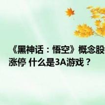 《黑神话:悟空》概念股被带飞涨停 什么是3A游戏?