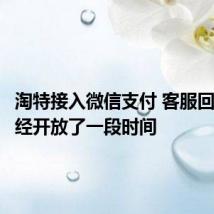 淘特接入微信支付 客服回应:已经开放了一段时间