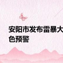 安阳市发布雷暴大风黄色预警