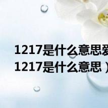 1217是什么意思爱情(1217是什么意思)