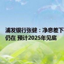 浦发银行张健:净息差下行压力仍在 预计2025年见底