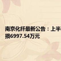 南京化纤最新公告:上半年净亏损6997.54万元