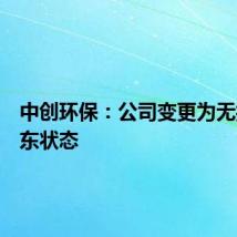 中创环保:公司变更为无控股股东状态