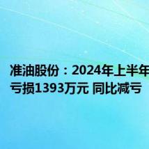 准油股份:2024年上半年净利润亏损1393万元 同比减亏