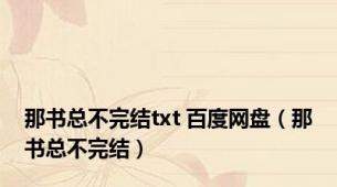 那书总不完结txt 百度网盘（那书总不完结）