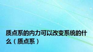 质点系的内力可以改变系统的什么（质点系）