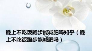 晚上不吃饭跑步能减肥吗知乎（晚上不吃饭跑步能减肥吗）