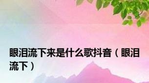眼泪流下来是什么歌抖音（眼泪流下）
