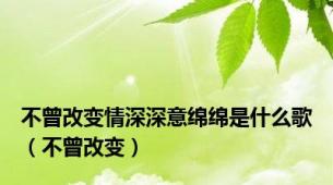 不曾改变情深深意绵绵是什么歌（不曾改变）