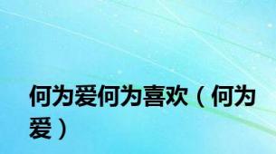 何为爱何为喜欢（何为爱）