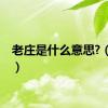 老庄是什么意思?（老庄）