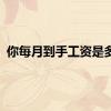你每月到手工资是多少