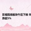 影视院线板块午后下挫 华谊兄弟跌超5%