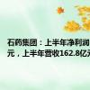 石药集团：上半年净利润30.2亿元，上半年营收162.8亿元