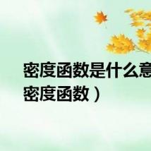 密度函数是什么意思（密度函数）