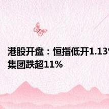 港股开盘:恒指低开1.13% 京东集团跌超11%