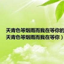 天青色等烟雨而我在等你的英文(天青色等烟雨而我在等你)