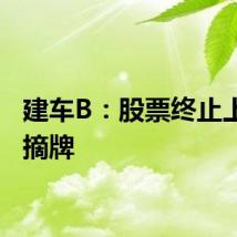 建车B：股票终止上市并摘牌