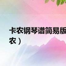 卡农钢琴谱简易版（卡农）