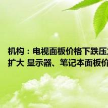 机构：电视面板价格下跌压力持续扩大 显示器、笔记本面板价格持稳