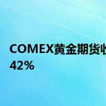 COMEX黄金期货收涨0.42%