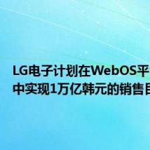 LG电子计划在WebOS平台业务中实现1万亿韩元的销售目标