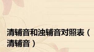 清辅音和浊辅音对照表（清辅音）