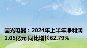 国光电器：2024年上半年净利润1.05亿元 同比增长62.79%