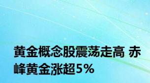 黄金概念股震荡走高 赤峰黄金涨超5%