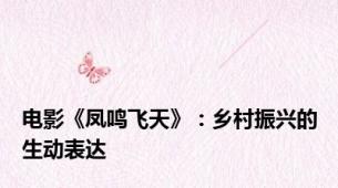 电影《凤鸣飞天》：乡村振兴的生动表达